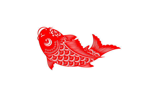 剪紙窗戶魚