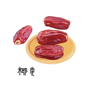 枣子枣椰枣椰枣插画红枣青枣