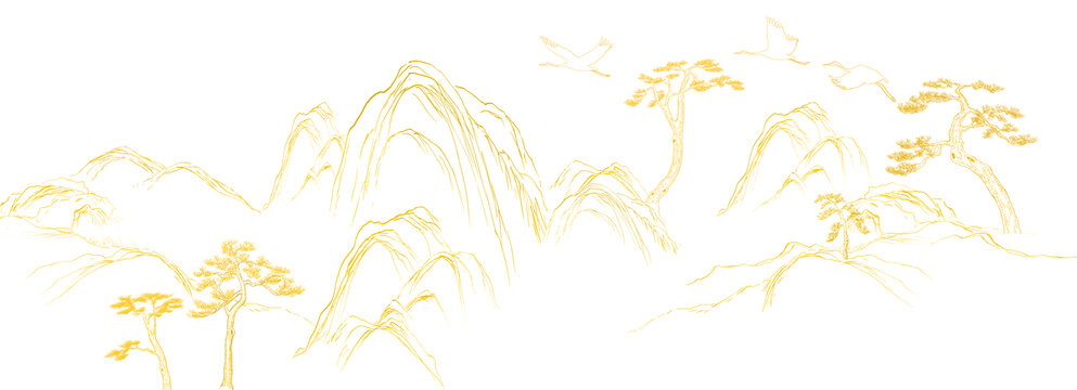 松鶴延年山水畫