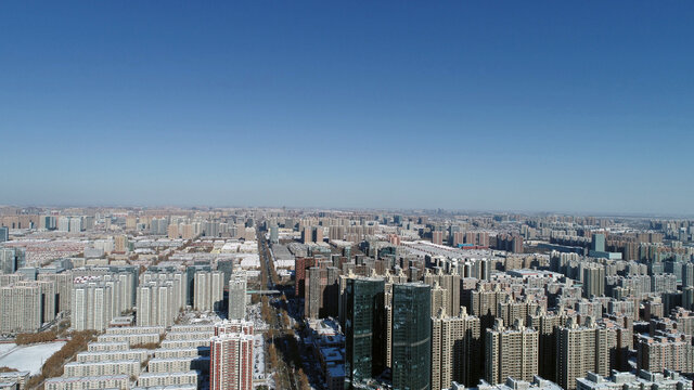 河北省石家庄市城市雪景