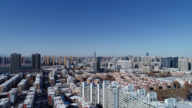 河北省石家庄市城市雪景