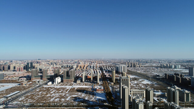 河北省石家庄市城市雪景