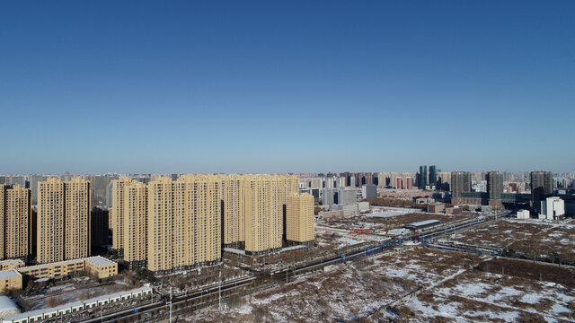 河北省石家庄市城市雪景