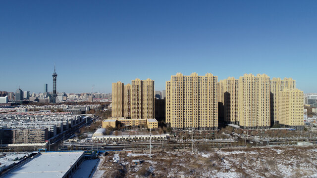 河北省石家庄市城市雪景