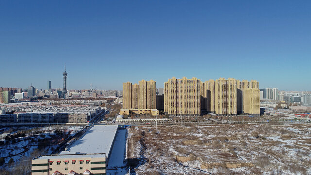 河北省石家庄市城市雪景