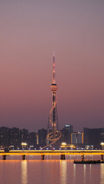 临沂滨河电视塔夜景