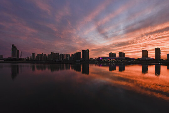 厦门海沧湖晚霞