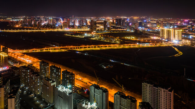 中国长春南部新城夜晚景观