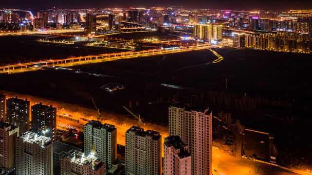 中国长春南部新城夜晚景观