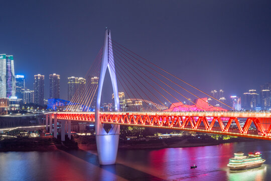 重庆千厮门大桥城市夜景