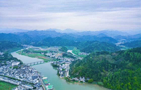 新安江山水画廊航拍自然风光