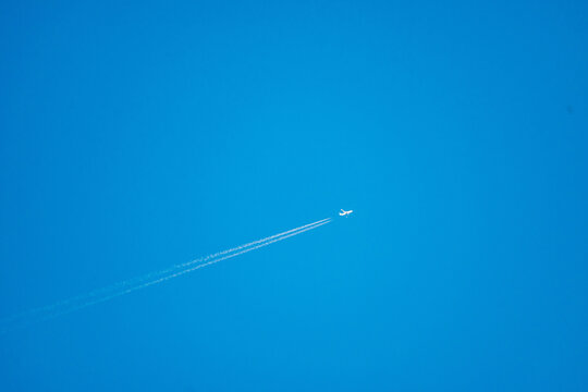 蓝色天空下飞机