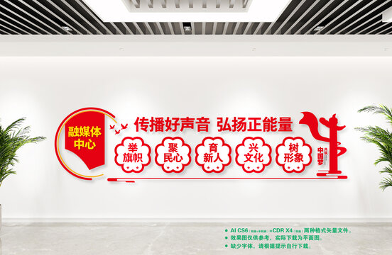 融媒體中心文化墻