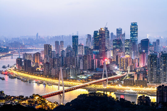 重庆东水门大桥城市夜景