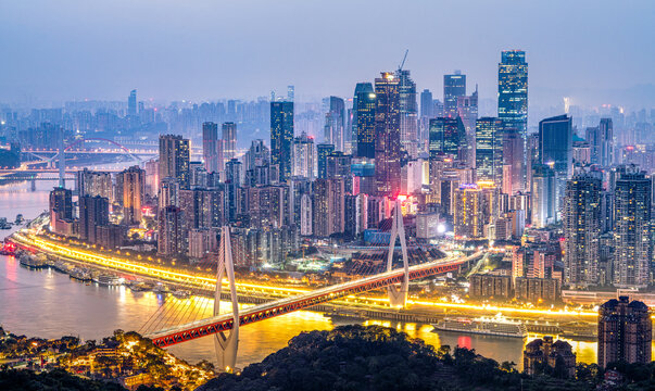 重庆东水门大桥城市夜景