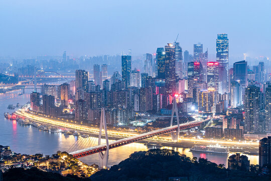 重庆东水门大桥城市夜景