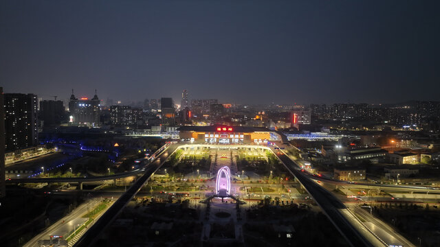 淄博火车站夜景