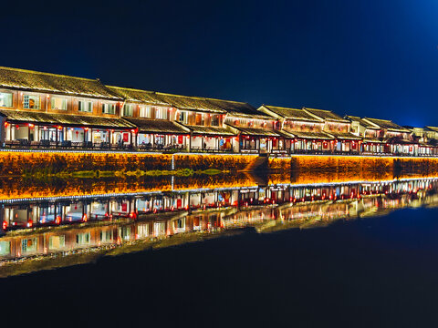 杭州临平塘栖古镇夜景