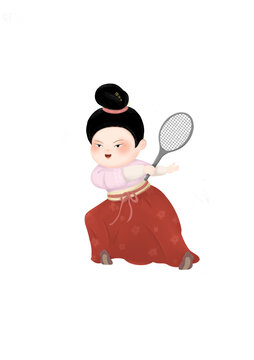 唐朝卡通人物運動類女生