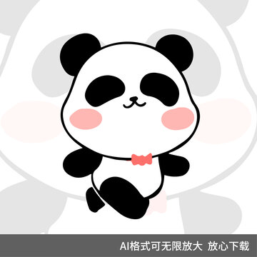 卡通領(lǐng)結(jié)熊貓