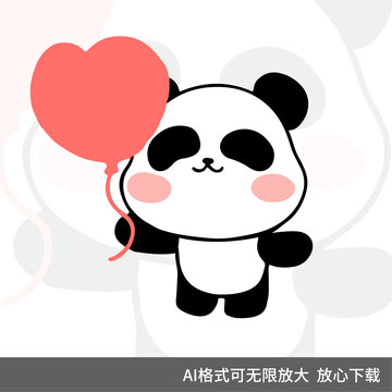 卡通熊貓氣球