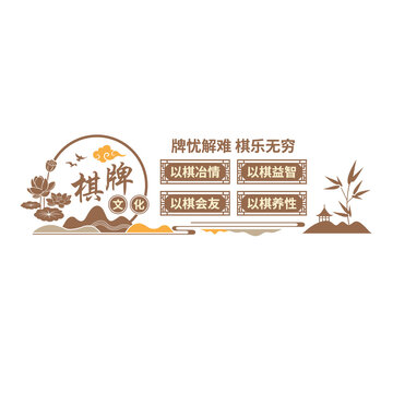 棋牌文化墻