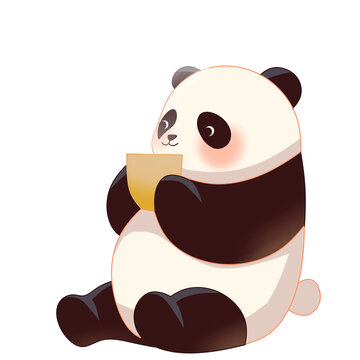 喝茶的熊貓
