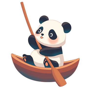 劃船的熊貓