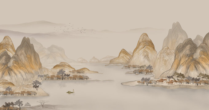 國畫山水圖