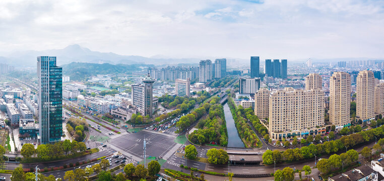 宁海县城市风光航拍