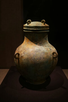 博物馆文物战国时期铜缶