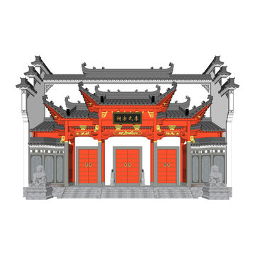 徽派祠堂立面效果