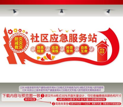 社區(qū)應急服務站文化墻