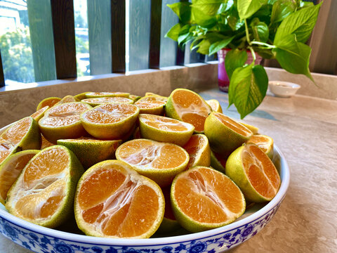 橘子摆盘冷盘特写