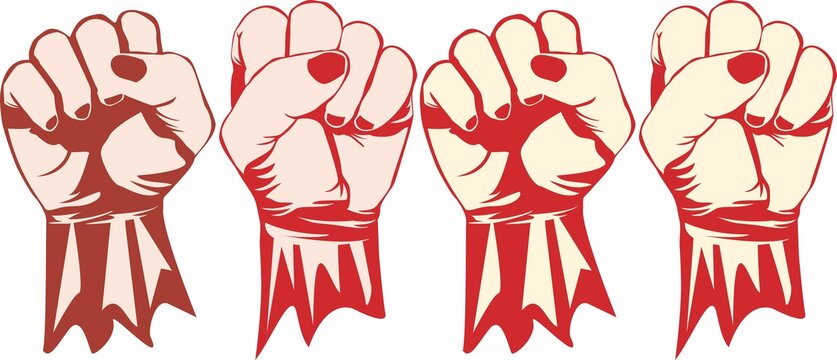拳頭打擊向上加油努力奮斗手勢(shì)