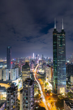 深圳福田区繁华城市夜景