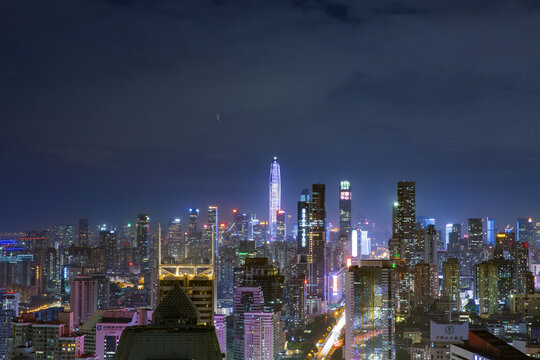 深圳福田区繁华城市夜景