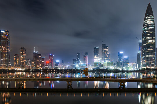 深圳市南山区莲花山公园城市夜景