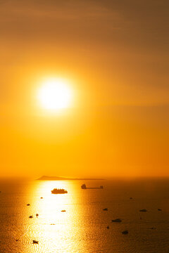三亚凤凰岛日落美丽海景风光