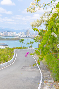 三亚鹿回头景区美丽道路