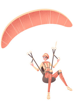 空中滑翔傘運動的女孩免摳元素