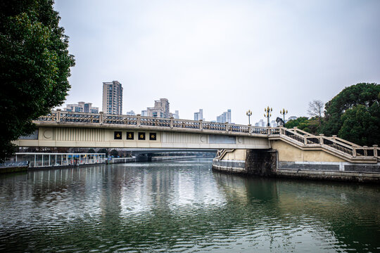 上海苏州河西康路桥特写