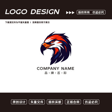 卡通鹰logo标志