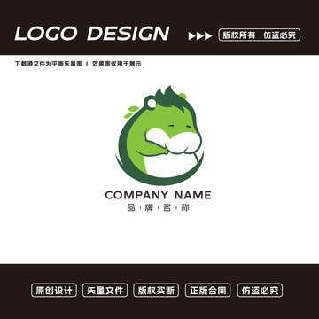 卡通河马logo标志