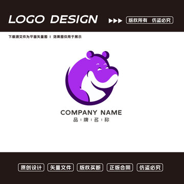 河马logo标志