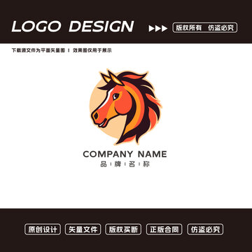 卡通马logo标志