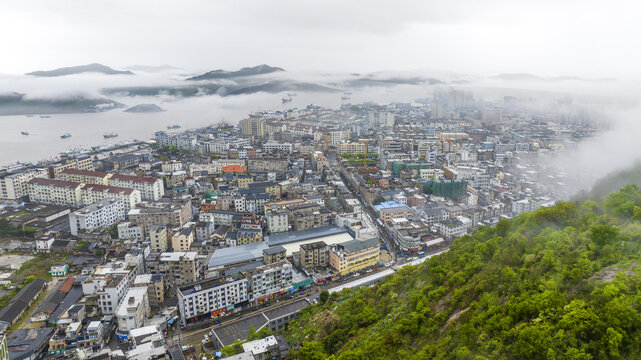 航拍象山石浦渔港