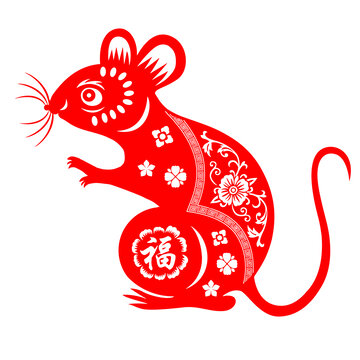 鼠剪紙