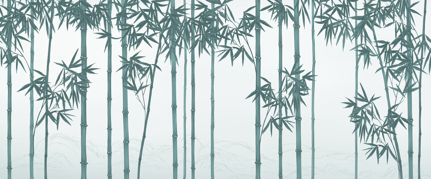 水墨竹子背景墻