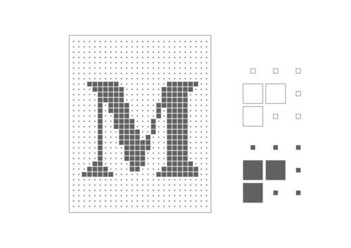 字母M方块冲孔图案